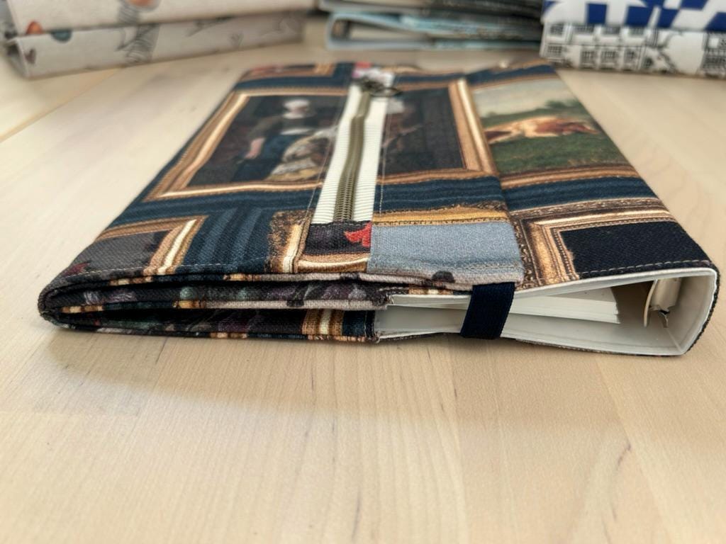 Handmade Limited Edition Fabric-Covered Journal with Integrated Pencil Case - Dutch masters Rijksmuseum themed cover