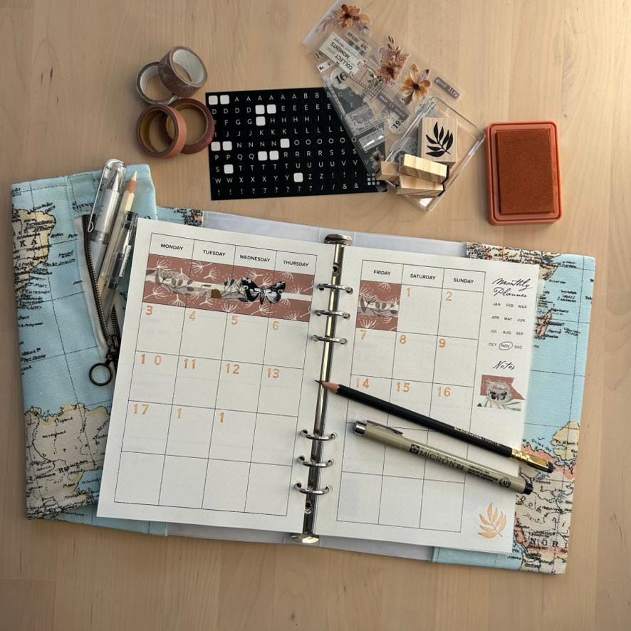Monthly Planner – A5 Undated Month-to-View Inserts