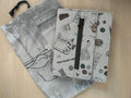 Handmade Limited Edition Fabric-Covered Journal with Integrated Pencil Case - Sewing themed cover