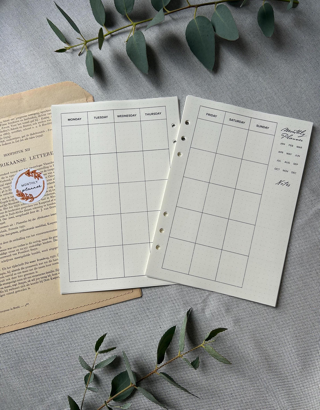 Monthly Planner – A5 Undated Month-to-View Inserts