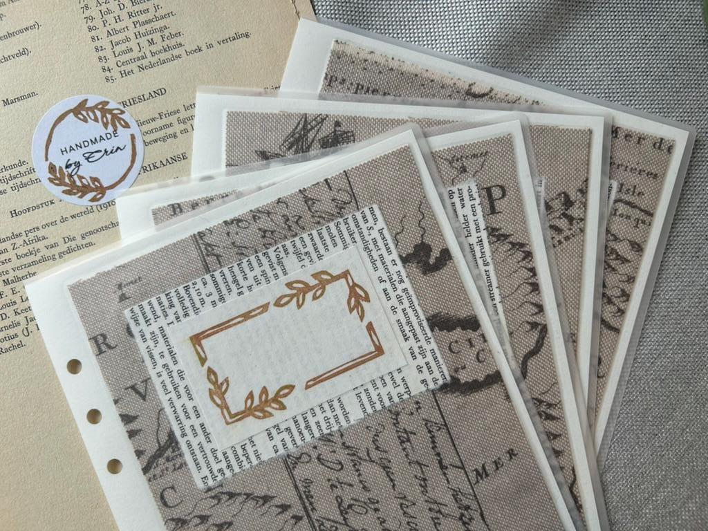 Handmade A5 Planner Dividers Set of 4 – Neutral map theme