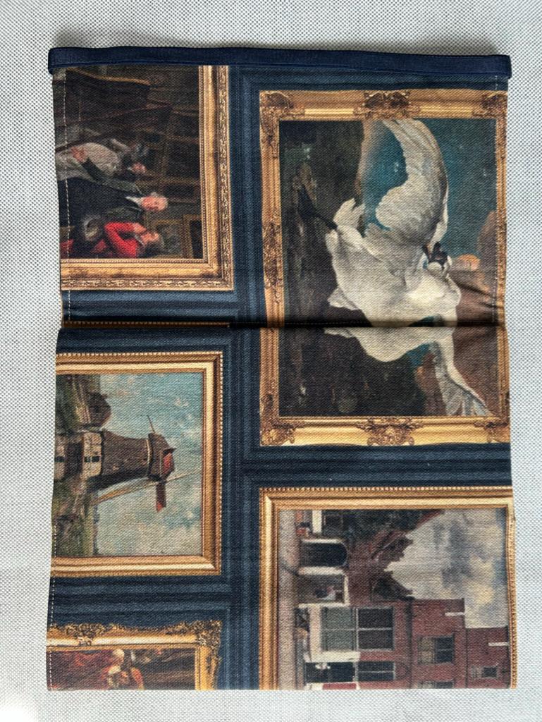 Handmade Limited Edition Fabric-Covered Journal with Integrated Pencil Case - Dutch masters Rijksmuseum themed cover