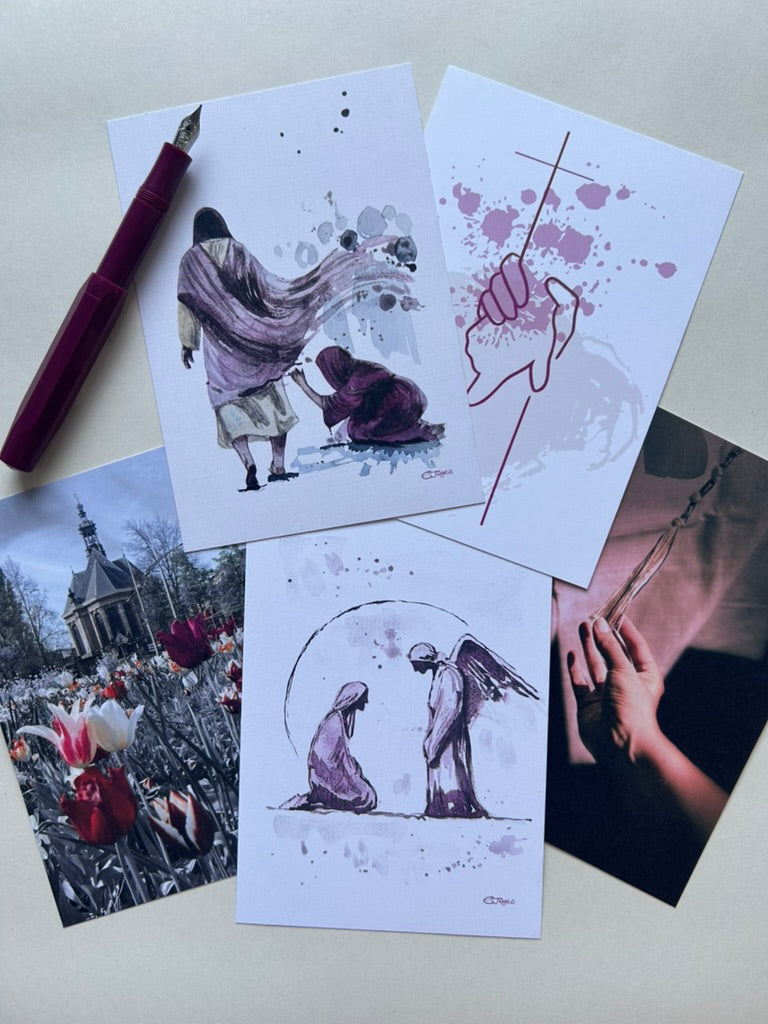 Set of 5 Original Postcards - Devotional Collection