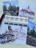 Set of 5 Original Postcards and 5 custom international stamps - Nieuwe Kerk Collection