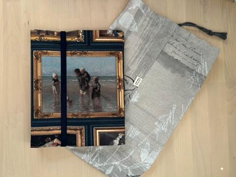 Handmade Limited Edition Fabric-Covered Journal with Integrated Pencil Case - Dutch masters Rijksmuseum themed cover