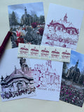 Set of 5 Original Postcards and 5 custom local stamps - Nieuwe Kerk Collection
