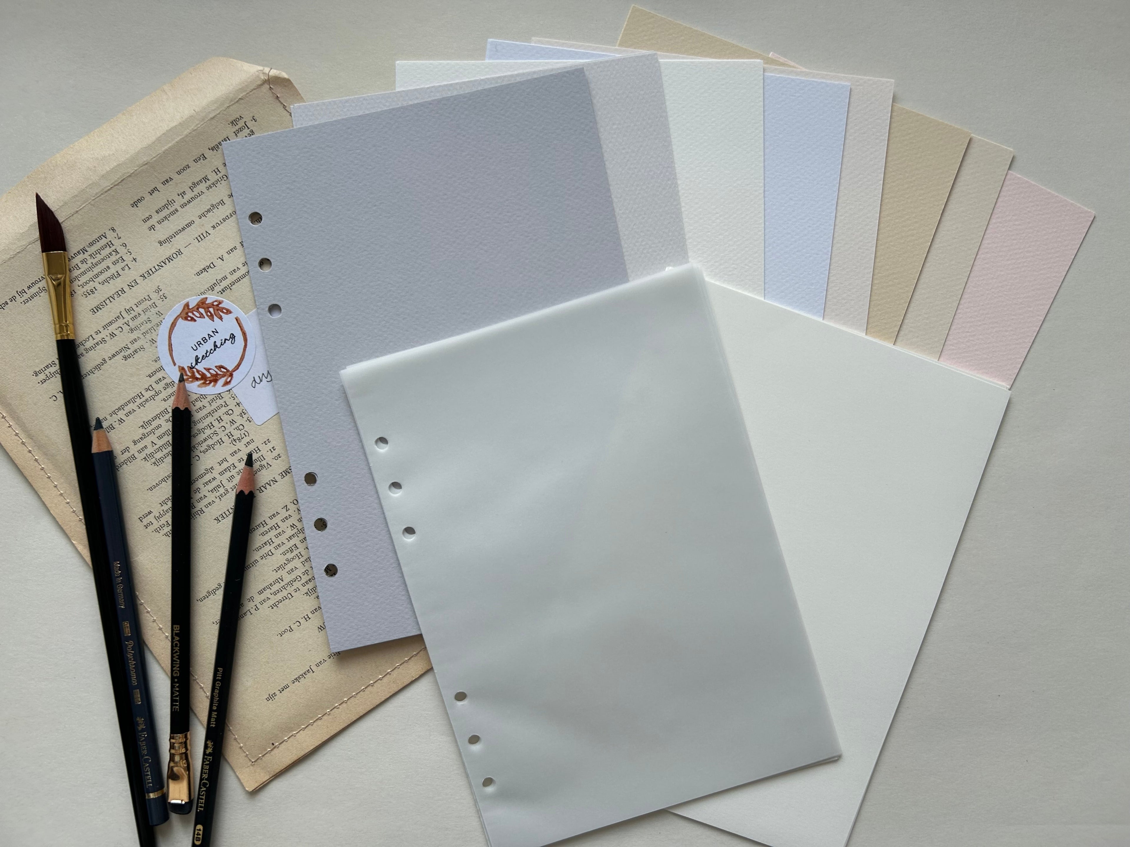 Sketching Insert – A5 Refill for Ring-Bound Journals - pastel colours