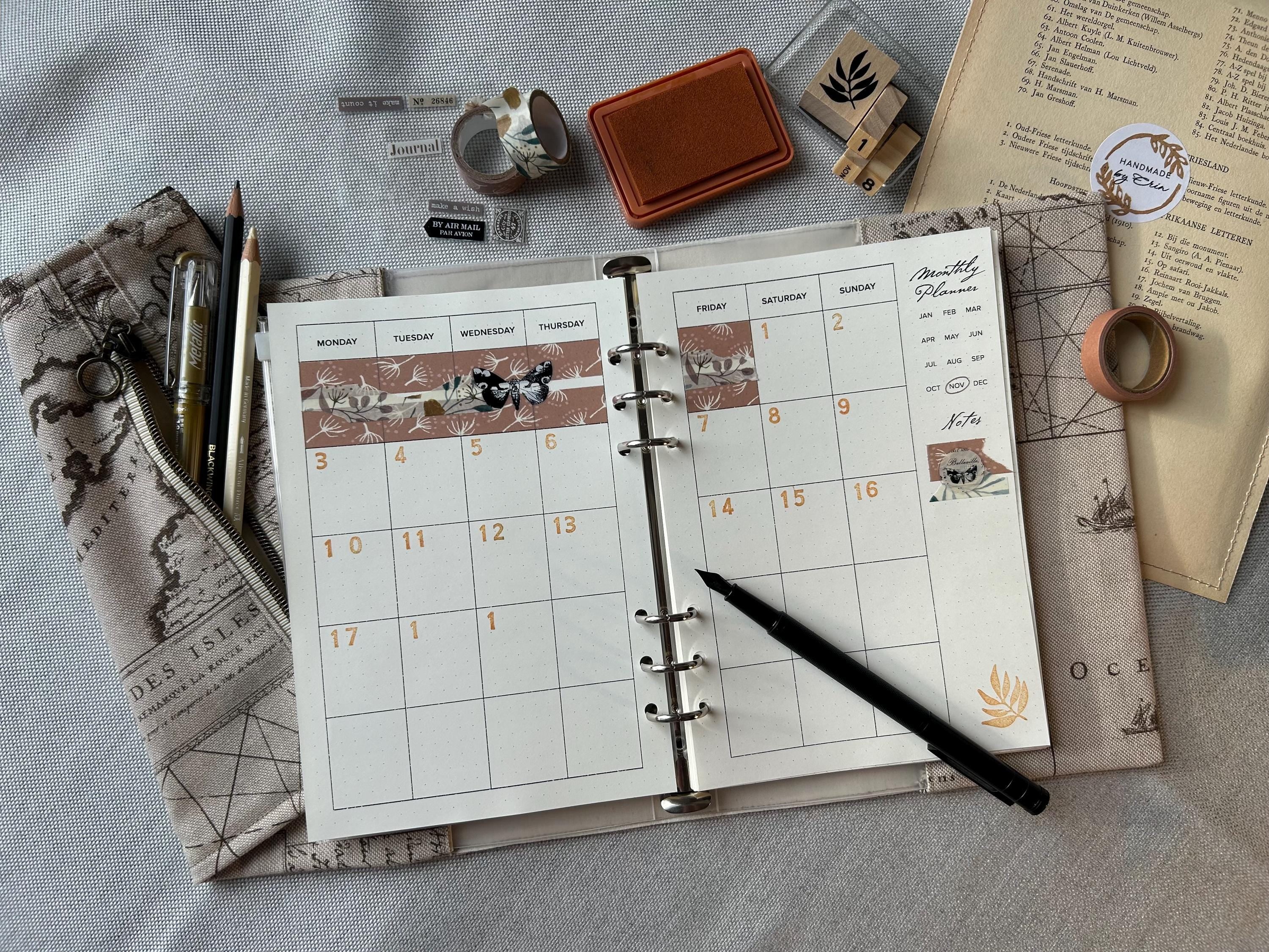 Monthly Planner – A5 Undated Month-to-View Inserts