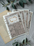 Handmade A5 Planner Dividers Set of 4 – Neutral map theme