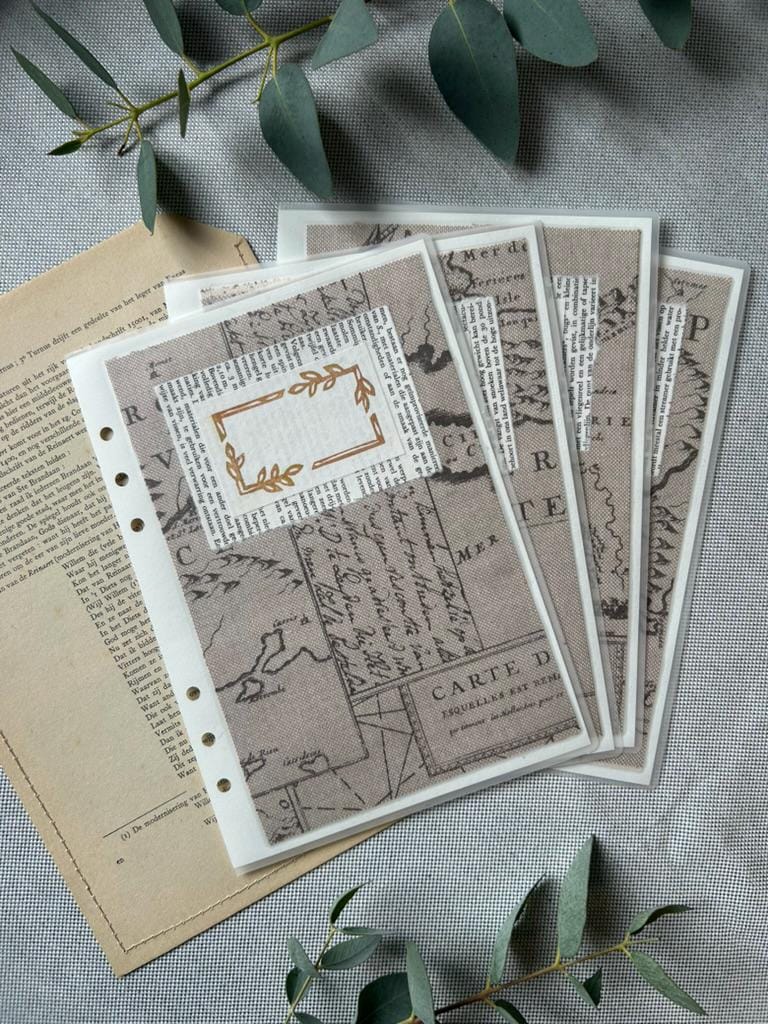 Handmade A5 Planner Dividers Set of 4 – Neutral map theme