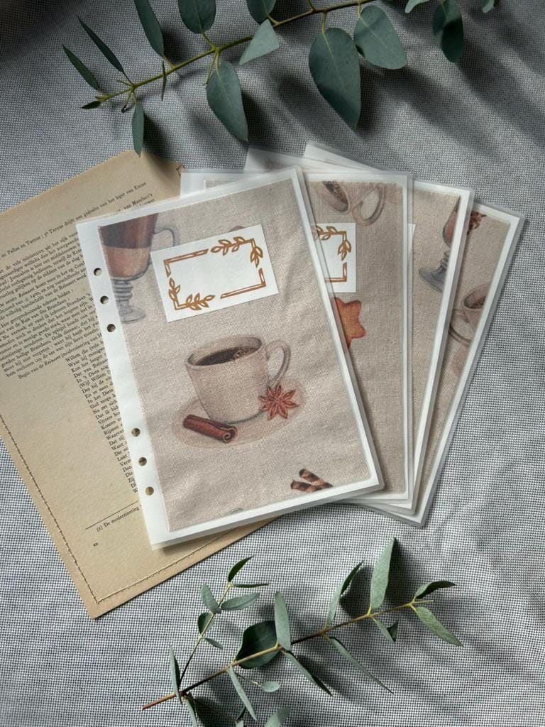 Handmade A5 Planner Dividers Set of 4 – Coffee theme